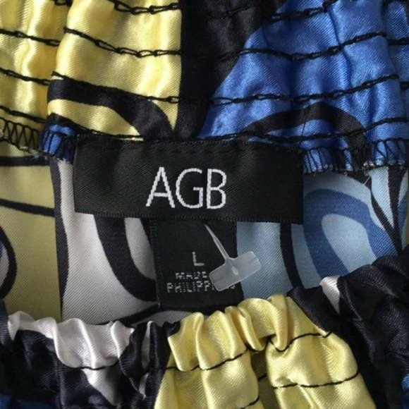 AGB Floral Blouse Tube Style Off Shoulder Sleeves Classic Multicolor Womens L - Picture 6 of 7